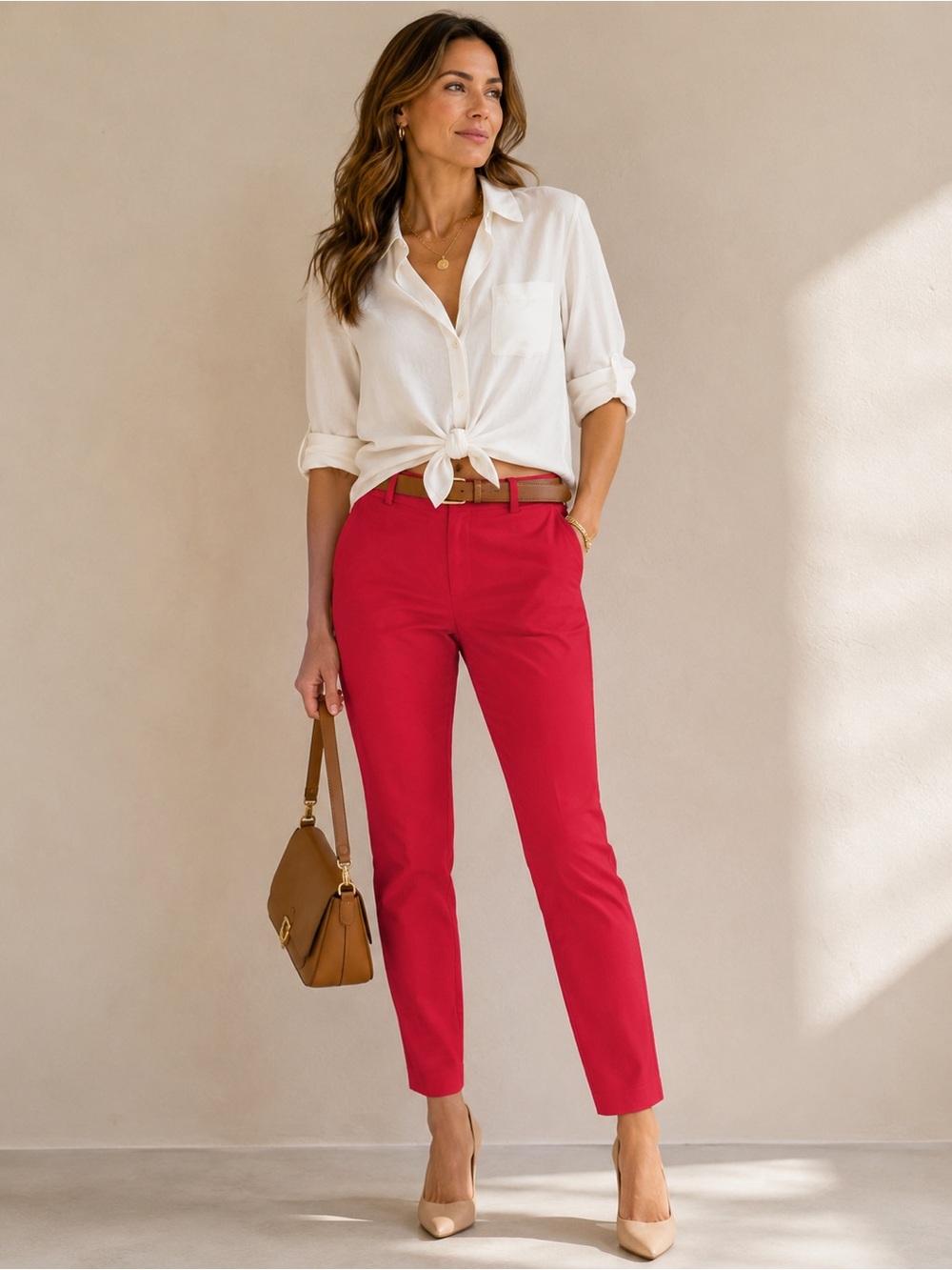 Rachel Zoe Vibrant Red Straight-Leg Mid Rise Dress Pants NEW size 8
